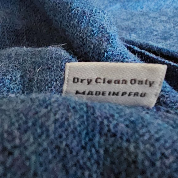 NWT SOL ALPACA PERUVIAN Men's  Sweater Blue Crew Neck- 100 % Baby Alpaca - Picture 6 of 6